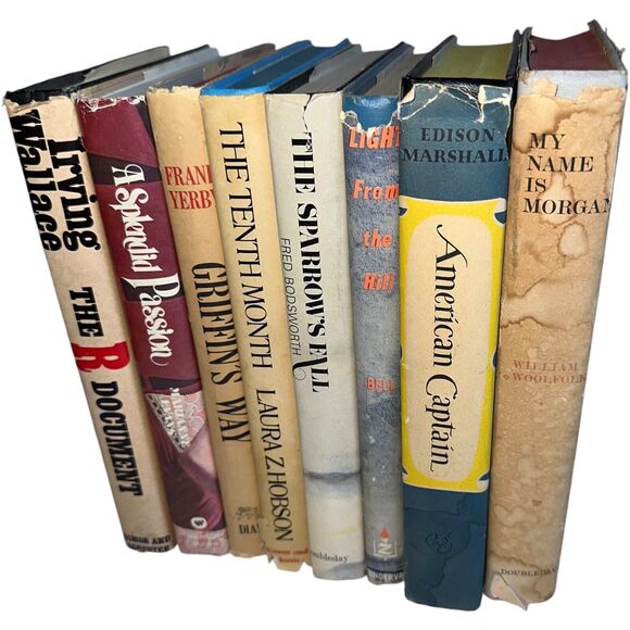 Antique Vintage Hardcover Ornate Books Shelf Home Decor Prop Set Staging 8 Lot - Picture 13 of 16